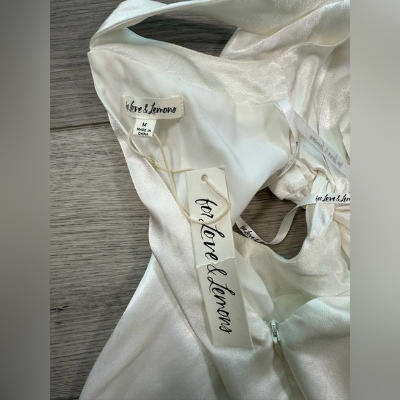 NWTFor Love and Lemons Lucy Mini Dress women white open back side cut out sz med - Picture 5 of 5